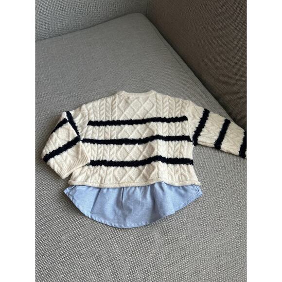 Zara MIXED STRIPED KNIT SWEATER Size 9-12 Months - Picture 6 of 7